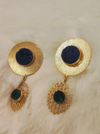 Blue Green Druzy earring