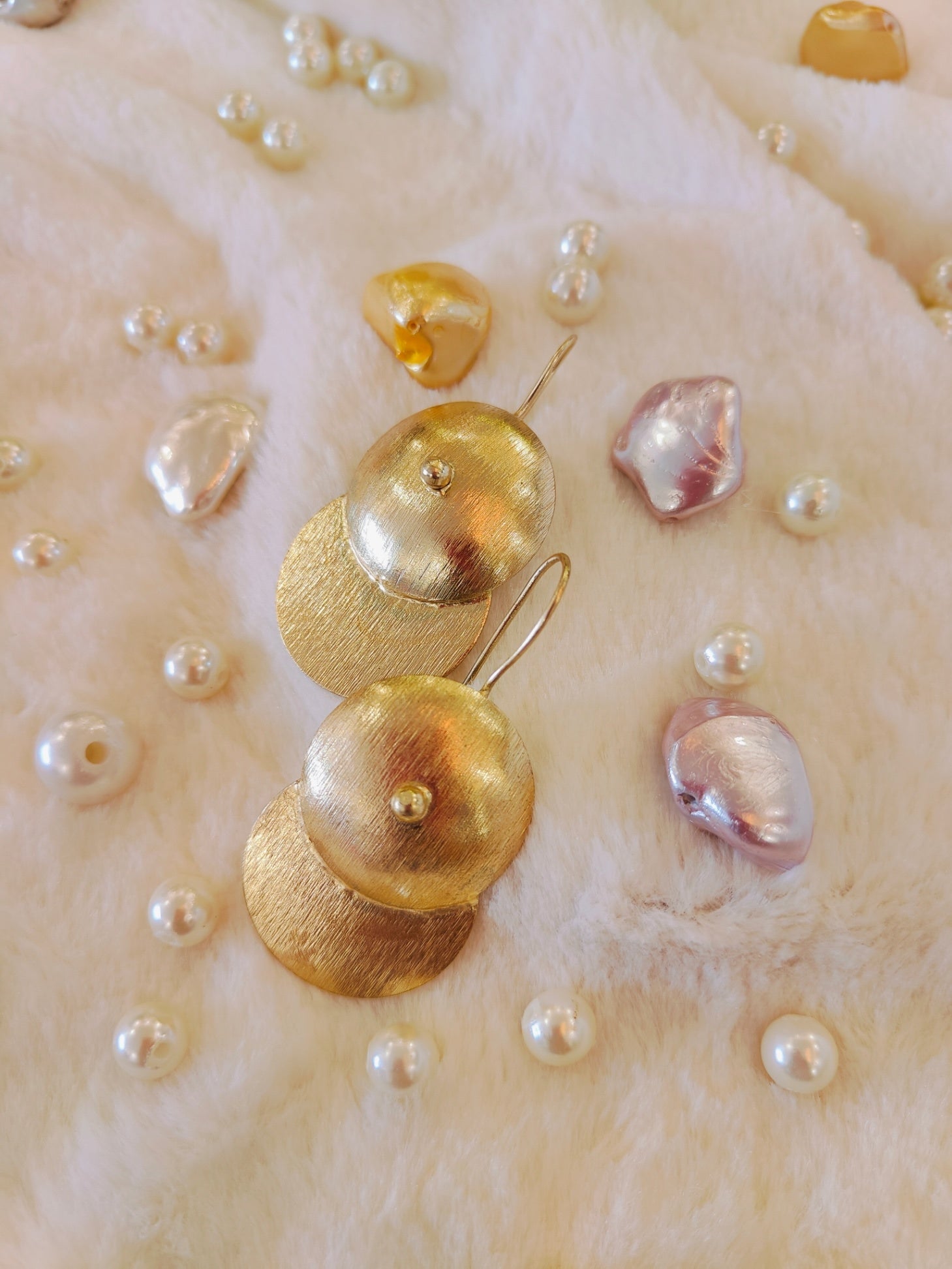 18 Kt Gold Plated hook earring Semi Precious stone