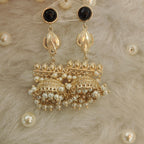 18 Kt Gold Plated Black jhumka Semi Precious stone