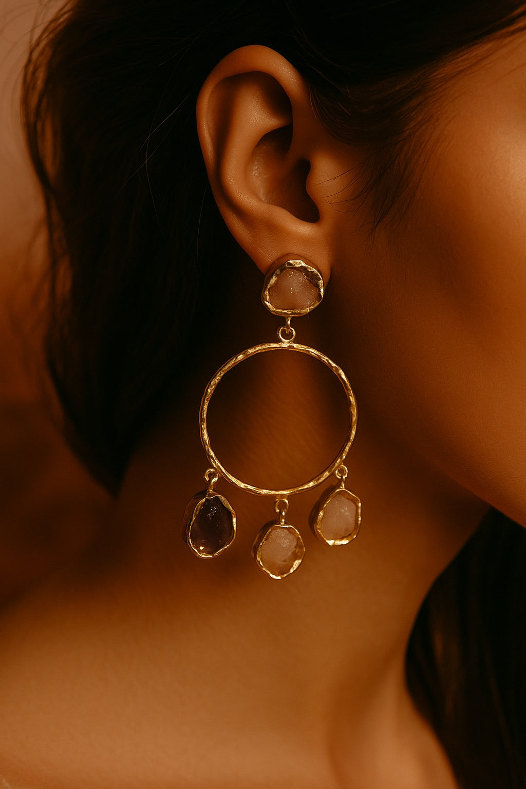 Druzy stone danglers