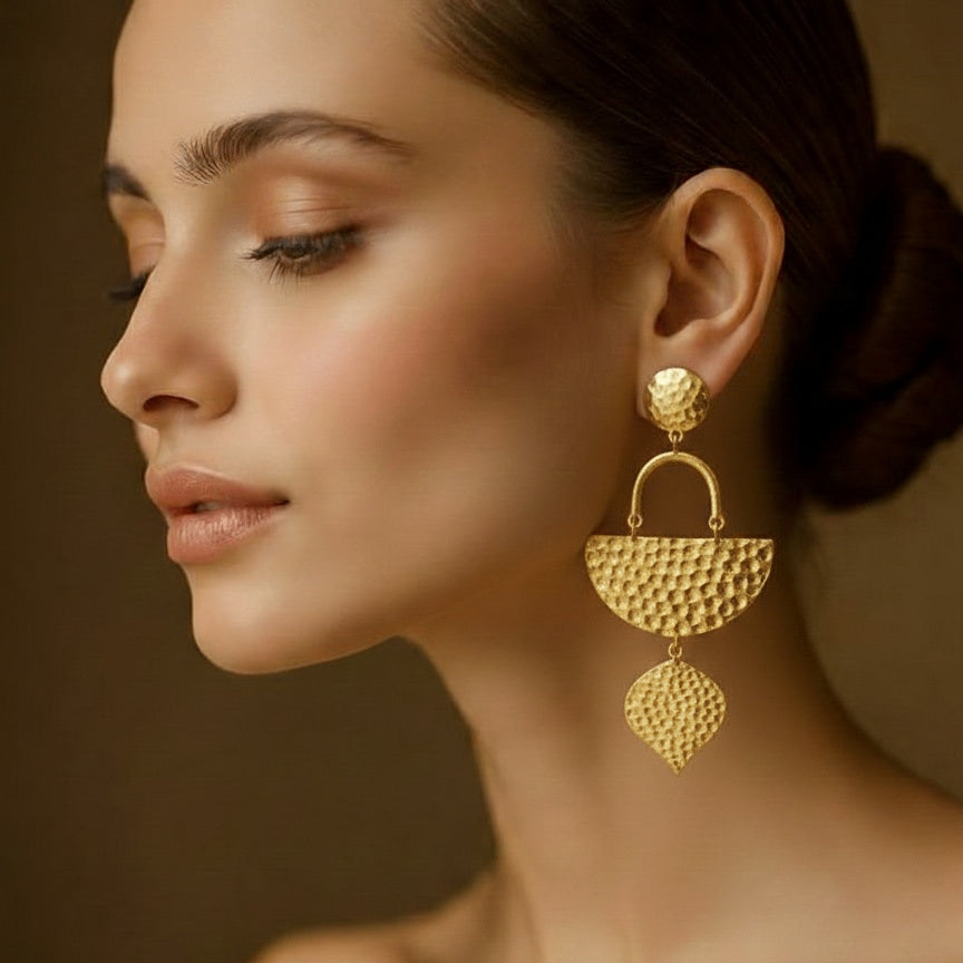 gold dangler earring goldrn earrings