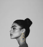 18 Kt Gold Plated three round dangler golden Semi Precious stone