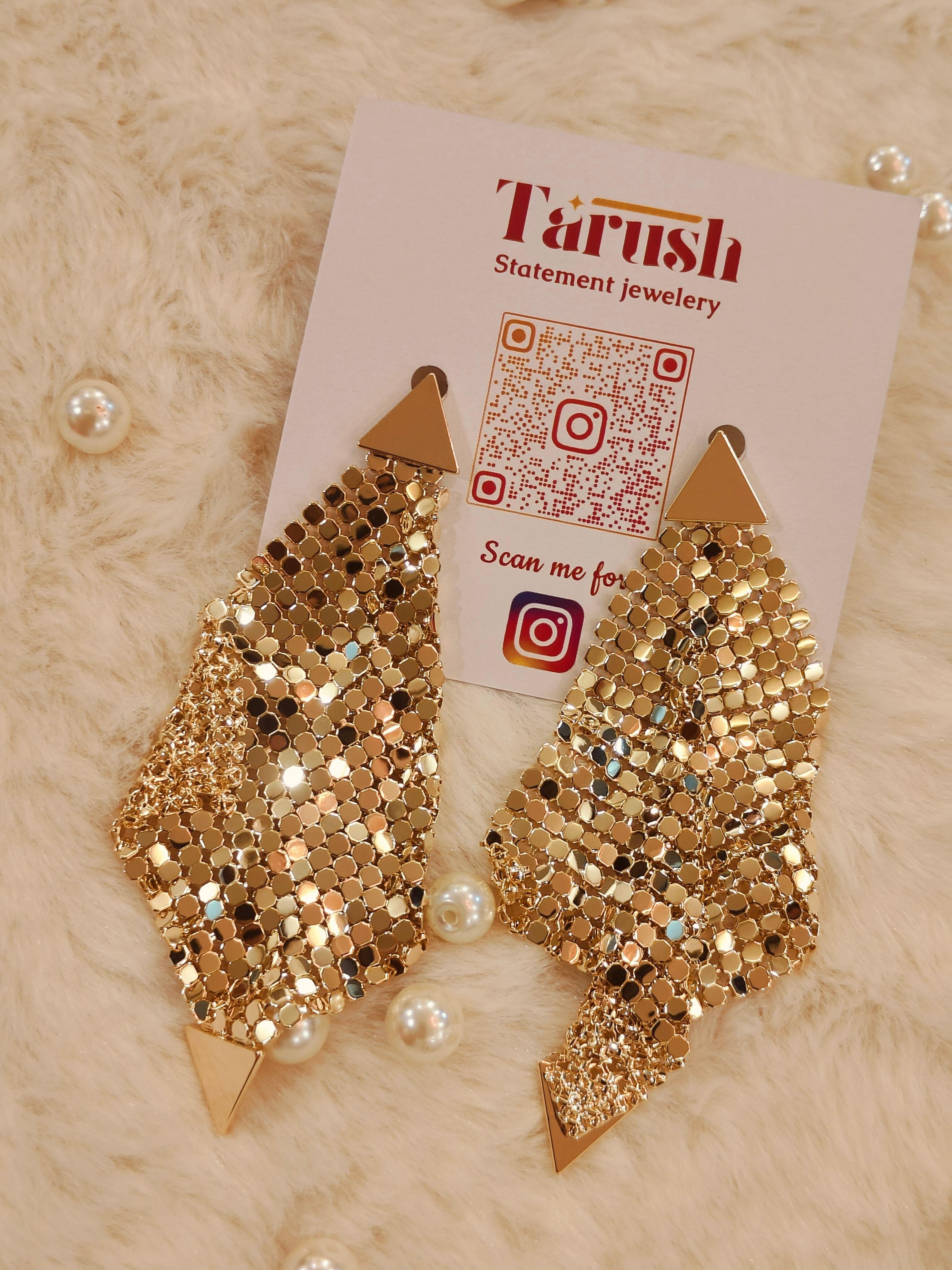 18 Kt Gold Plated Gold dangler earring Gold Semi Precious stone