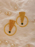 Green Round earring