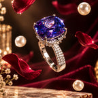 Romantic Purple Ring - Diamond Look (DIAMOND REPLICA) Ring | Stainless Steel Anti Tarnish Adjustable Ring