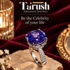 Romantic Purple Ring - Diamond Look (DIAMOND REPLICA) Ring | Stainless Steel Anti Tarnish Adjustable Ring