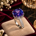 Romantic Purple Ring - Diamond Look (DIAMOND REPLICA) Ring | Stainless Steel Anti Tarnish Adjustable Ring