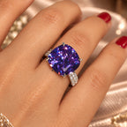 Romantic Purple Ring - Diamond Look (DIAMOND REPLICA) Ring | Stainless Steel Anti Tarnish Adjustable Ring