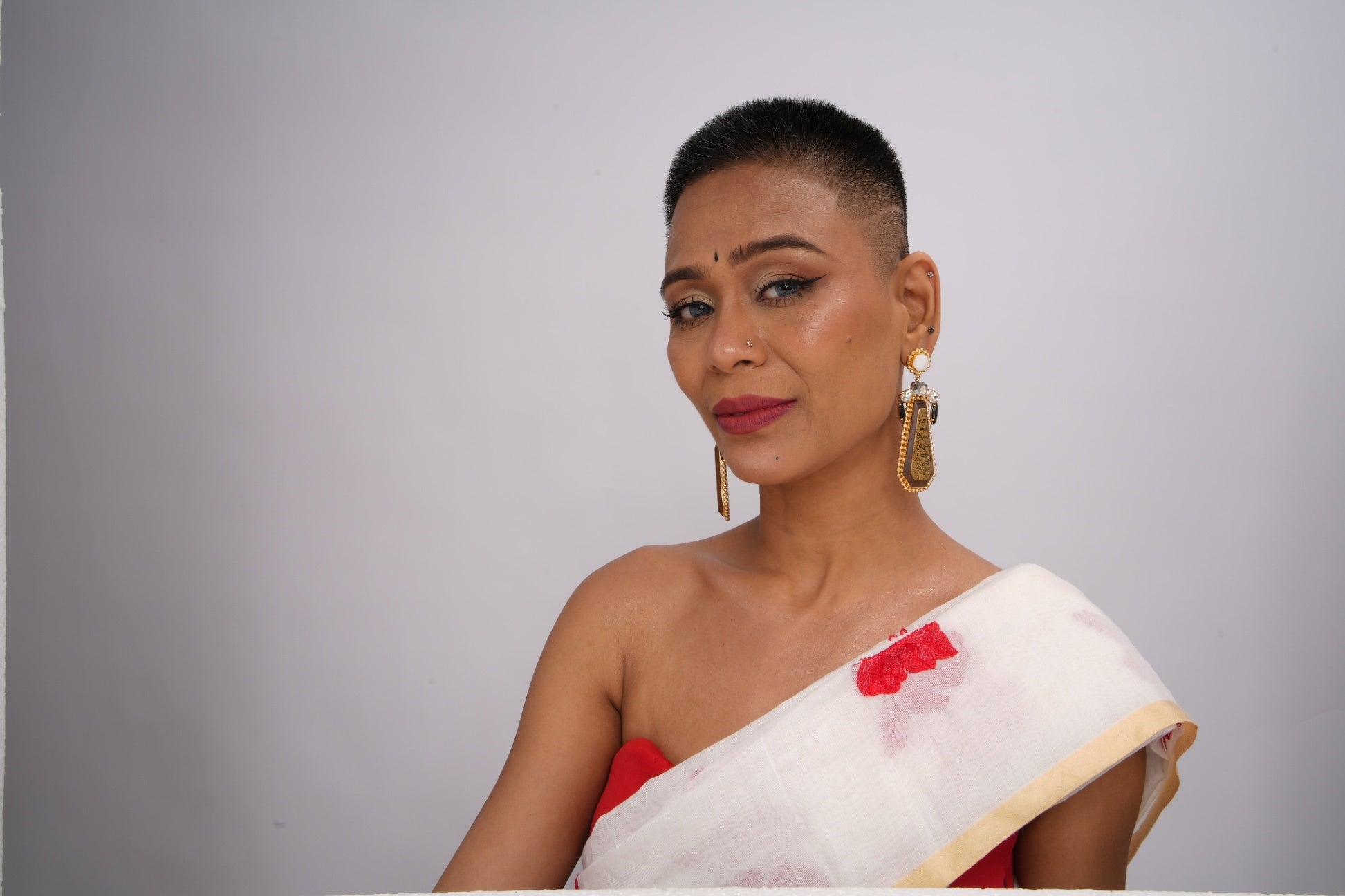 18 Kt Gold Plated Brown earring Semi Precious stone