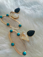 18 Kt Gold Plated druzy stone,Turquoise stone earring, A Semi Precious stone