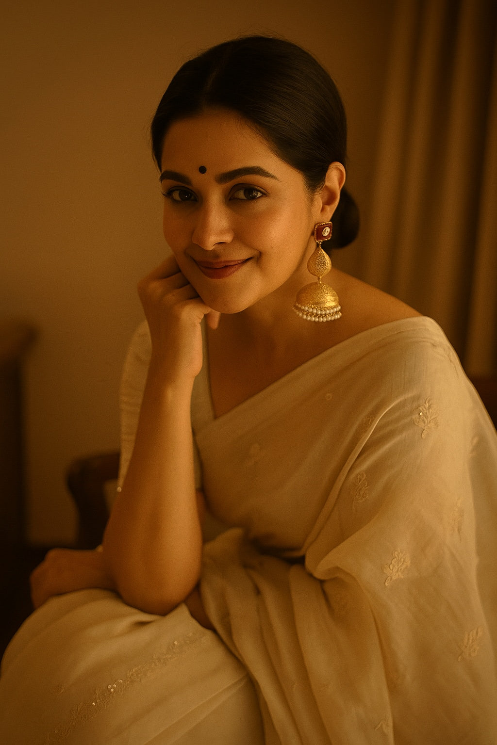 18 Kt Gold Plated Red big Jhumka Semi Precious stone