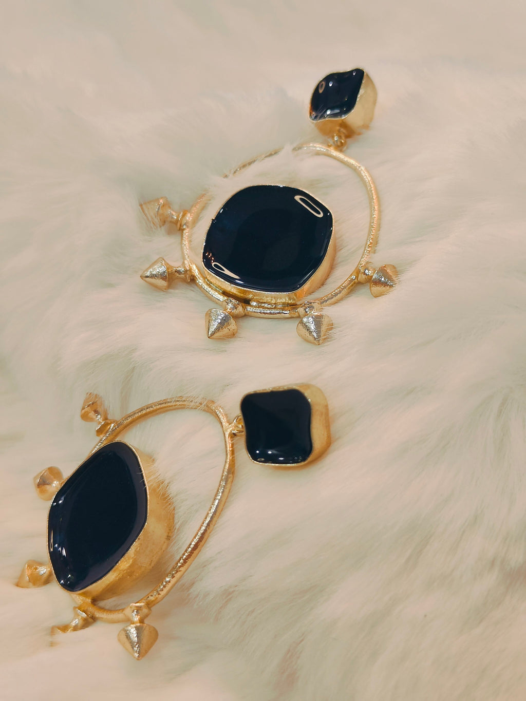18 Kt Gold Plated blue rodie earring Semi Precious stone