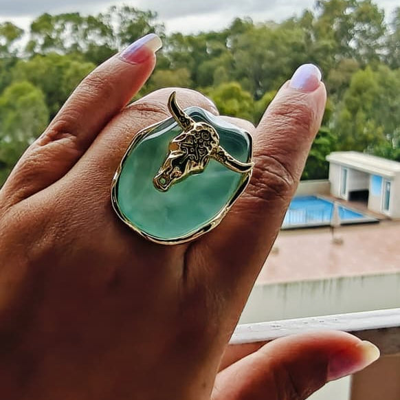 Bull Head Statement Ring | Stainless Steel Anti Tarnish Adjustable Ring