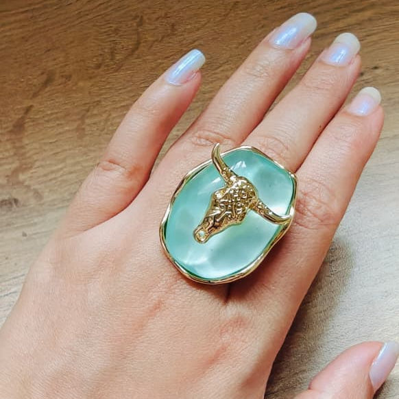 Bull Head Statement Ring | Stainless Steel Anti Tarnish Adjustable Ring