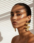 18 Kt Gold Plated Buddha earring for My Bold Mowen Semi Precious stone