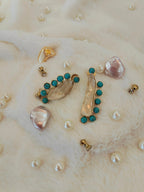 18 Kt Gold Plated Druzy Turquoise stone earring Semi Precious stone