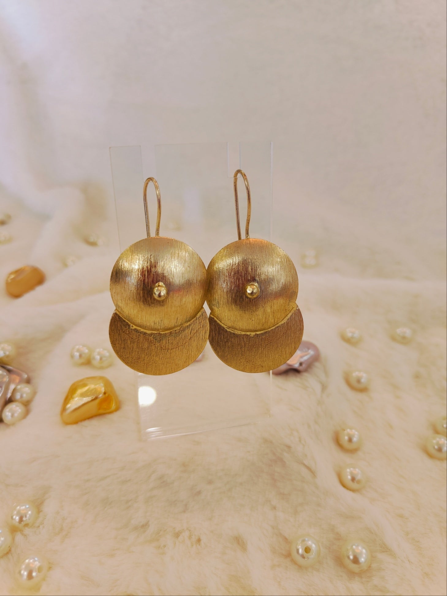 18 Kt Gold Plated hook earring Semi Precious stone