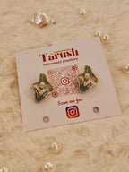 Enamel green small earring