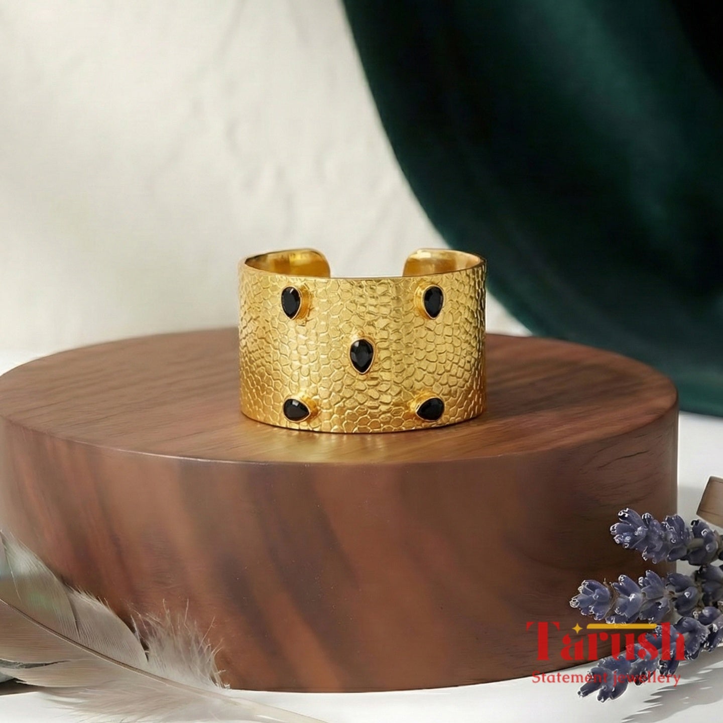 18 Kt Gold Plated Bangle with stones Semi Precious stone