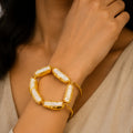 Pearl Halo Cuff - 18 Kt Gold Pated - Decorated with Pearls - Perfect for all occasions - Adjustable and anti tarnish