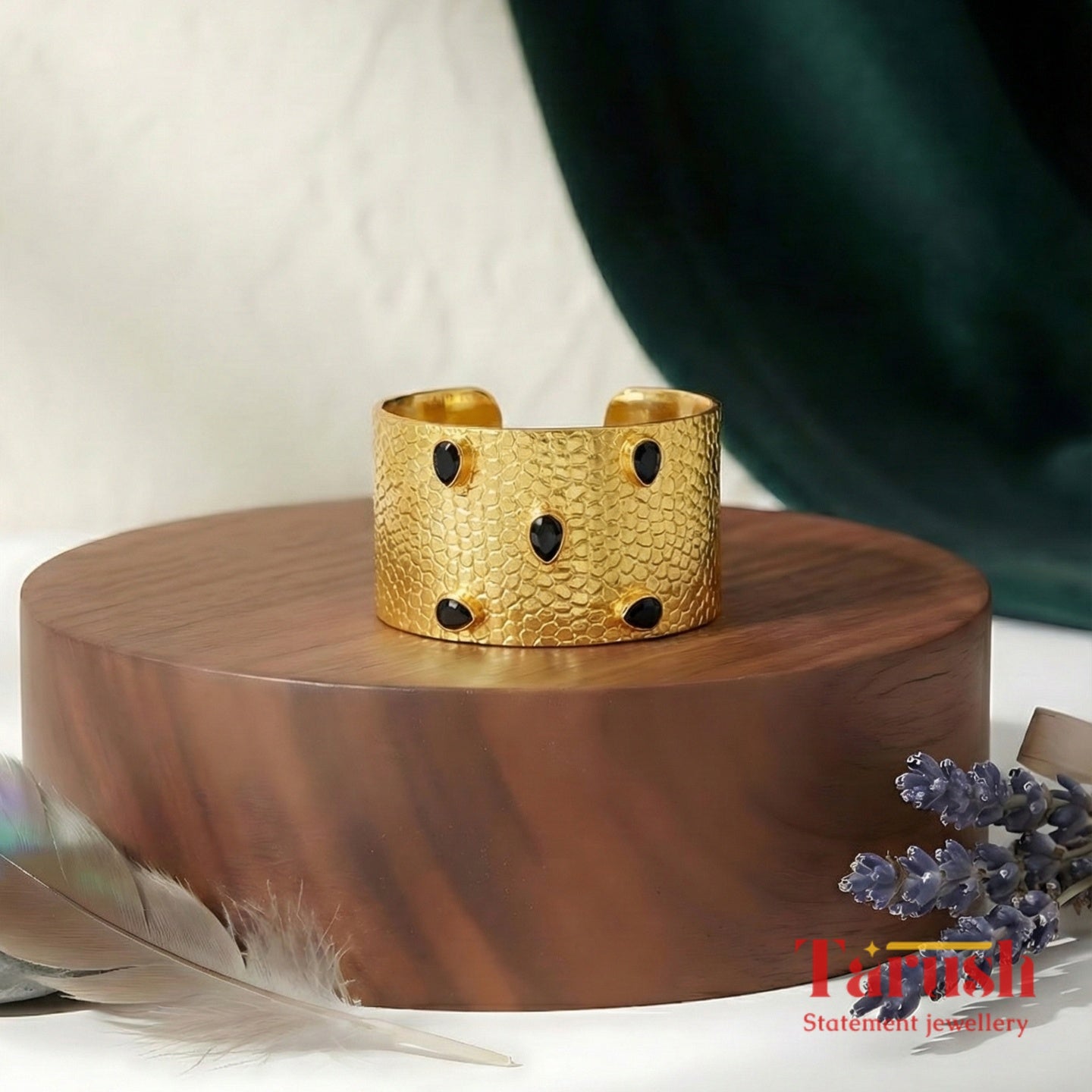 18 Kt Gold Plated Bangle with stones Semi Precious stone