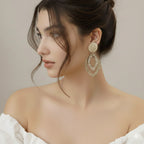 18 Kt Gold Plated Gold dangler earring - Perfect FOr Your Office Wea Semi Precious stone
