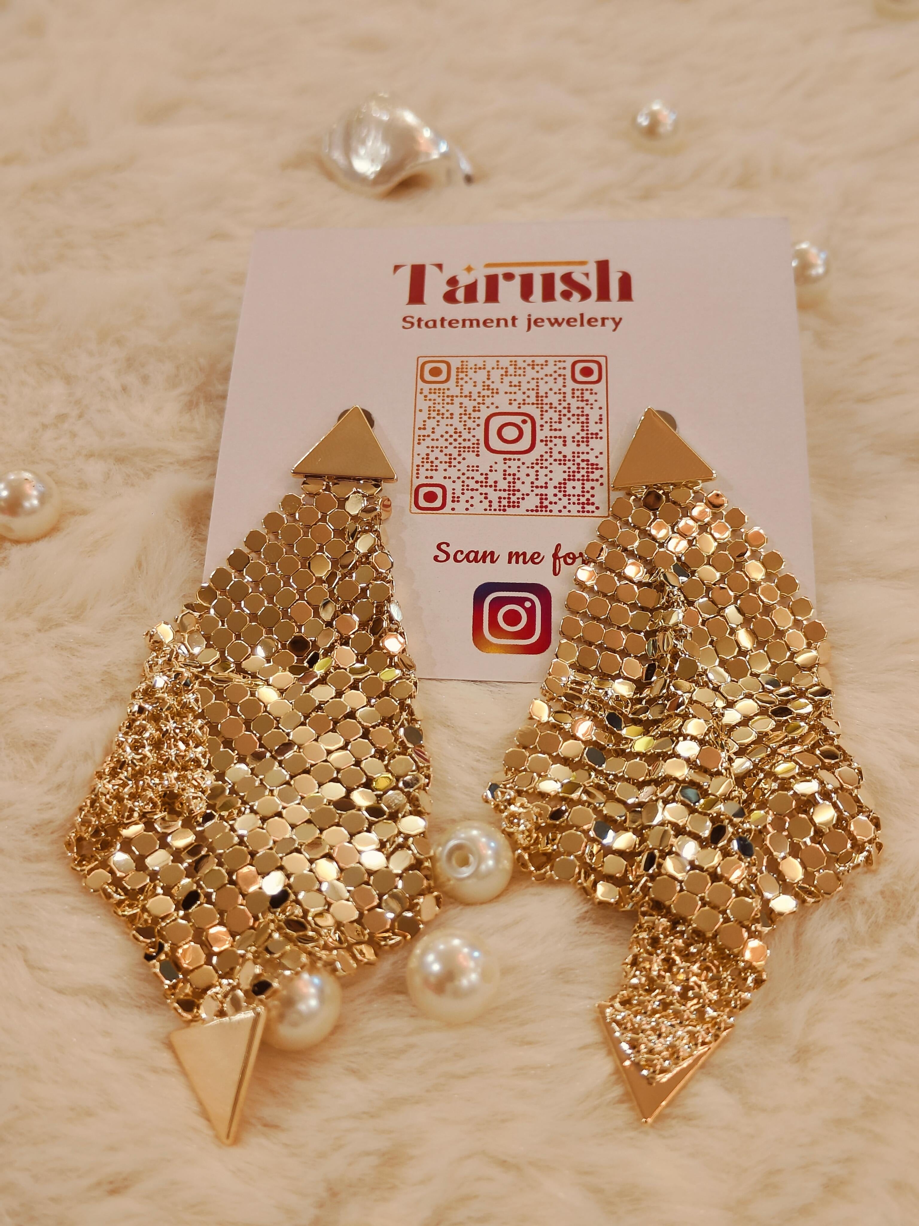 18 Kt Gold Plated Gold dangler earring Gold Semi Precious stone