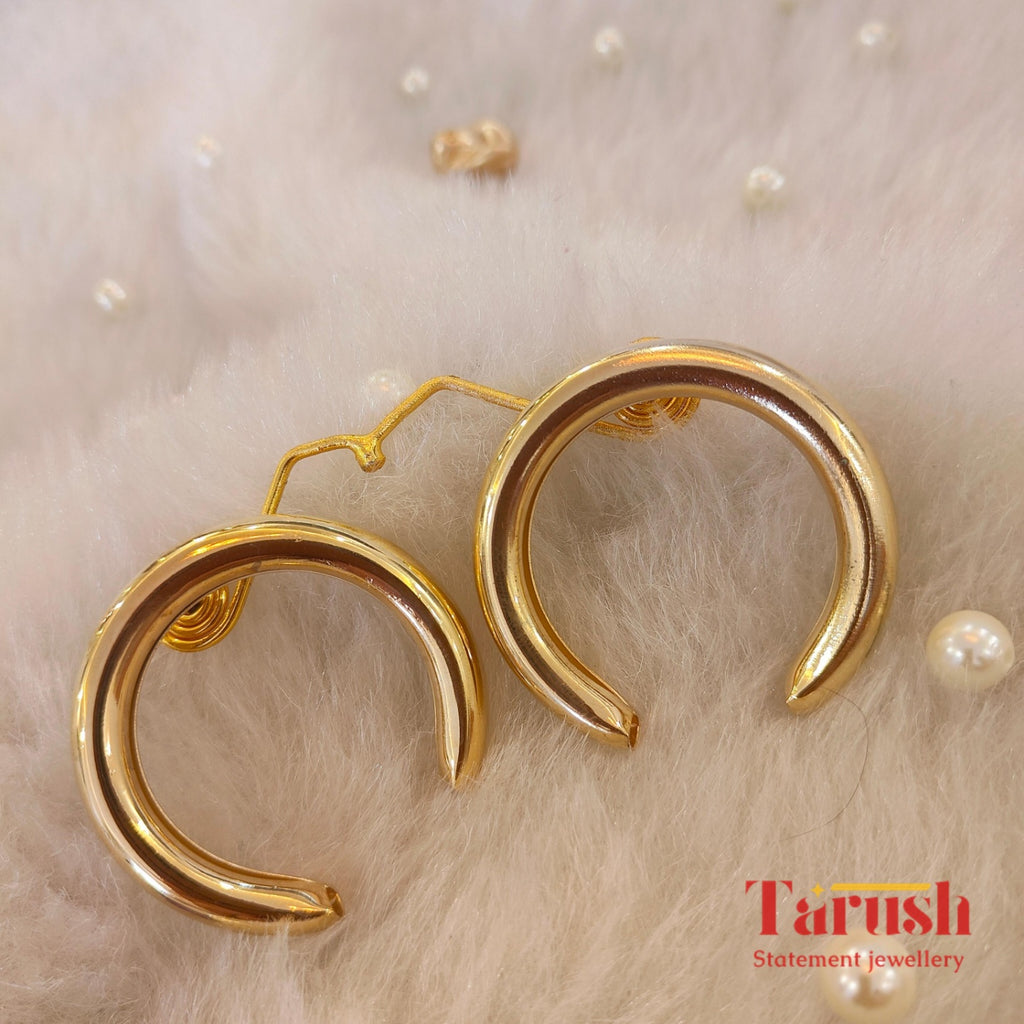 18 Kt Gold Plated bull earrings Semi Precious stone