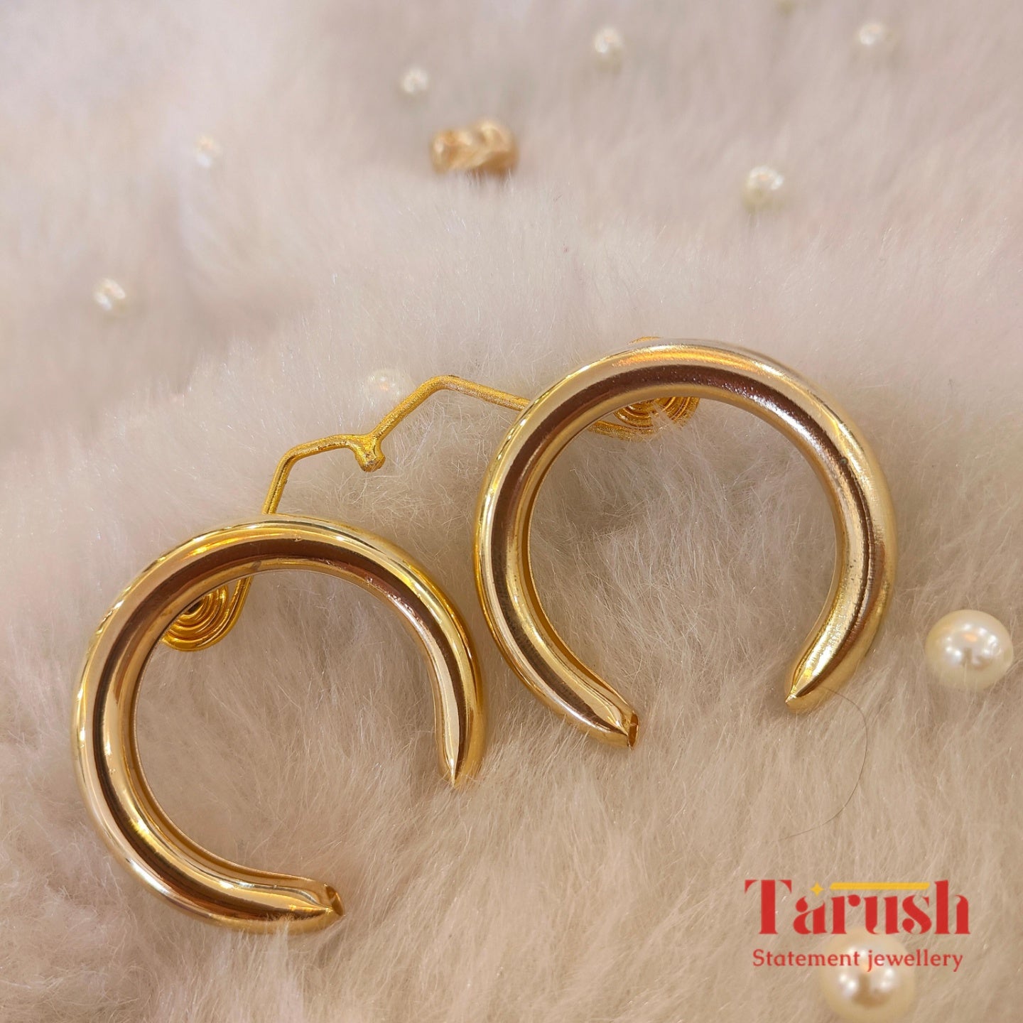 18 Kt Gold Plated bull earrings Semi Precious stone