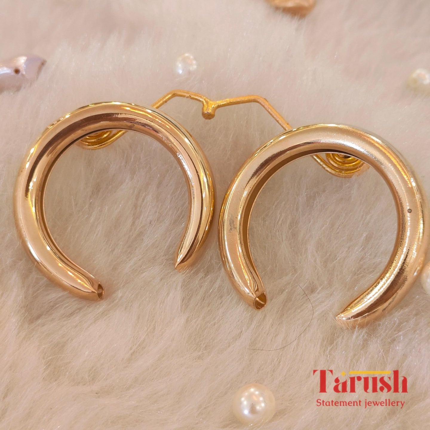 18 Kt Gold Plated bull earrings Semi Precious stone