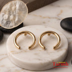 18 Kt Gold Plated bull earrings Semi Precious stone