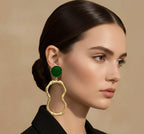 Green and gold earring