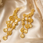 The Mashooka Earrings - 18 Kt Gold Plated Light weight - Dangling Ear Cuffs - Look Fabulous Everyday