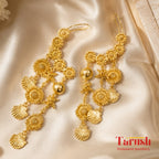 The Mashooka Earrings - 18 Kt Gold Plated Light weight - Dangling Ear Cuffs - Look Fabulous Everyday