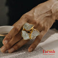 18 Kt Gold Plated Druzy stone earring Grey Semi Precious stone