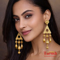 18 Kt Gold Plated Beaded Jhumka Earrings - Perfect for Your Traditional Outfits