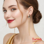 Tassel zircon earrings