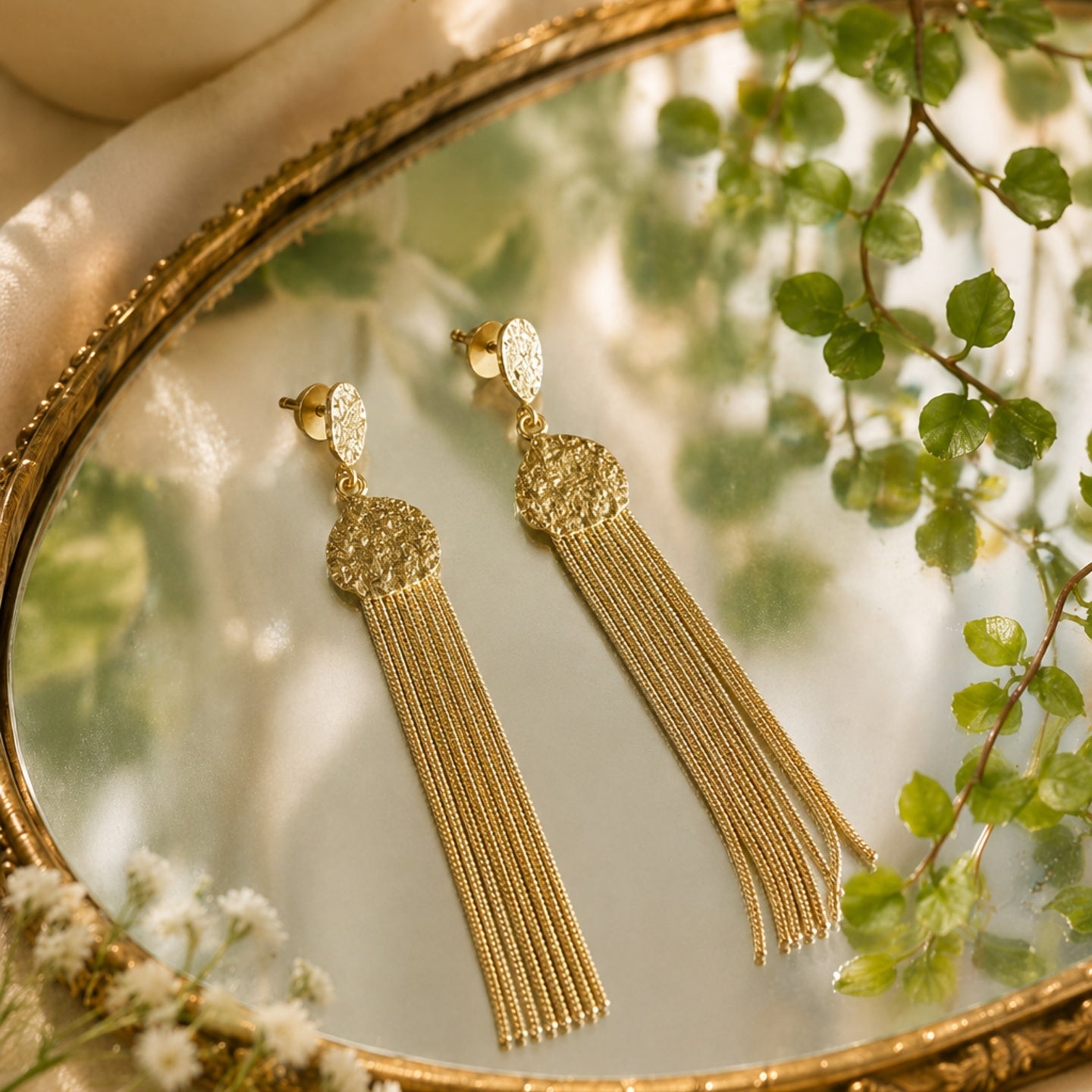 18 Kt Gold Plated Gold dangler earring