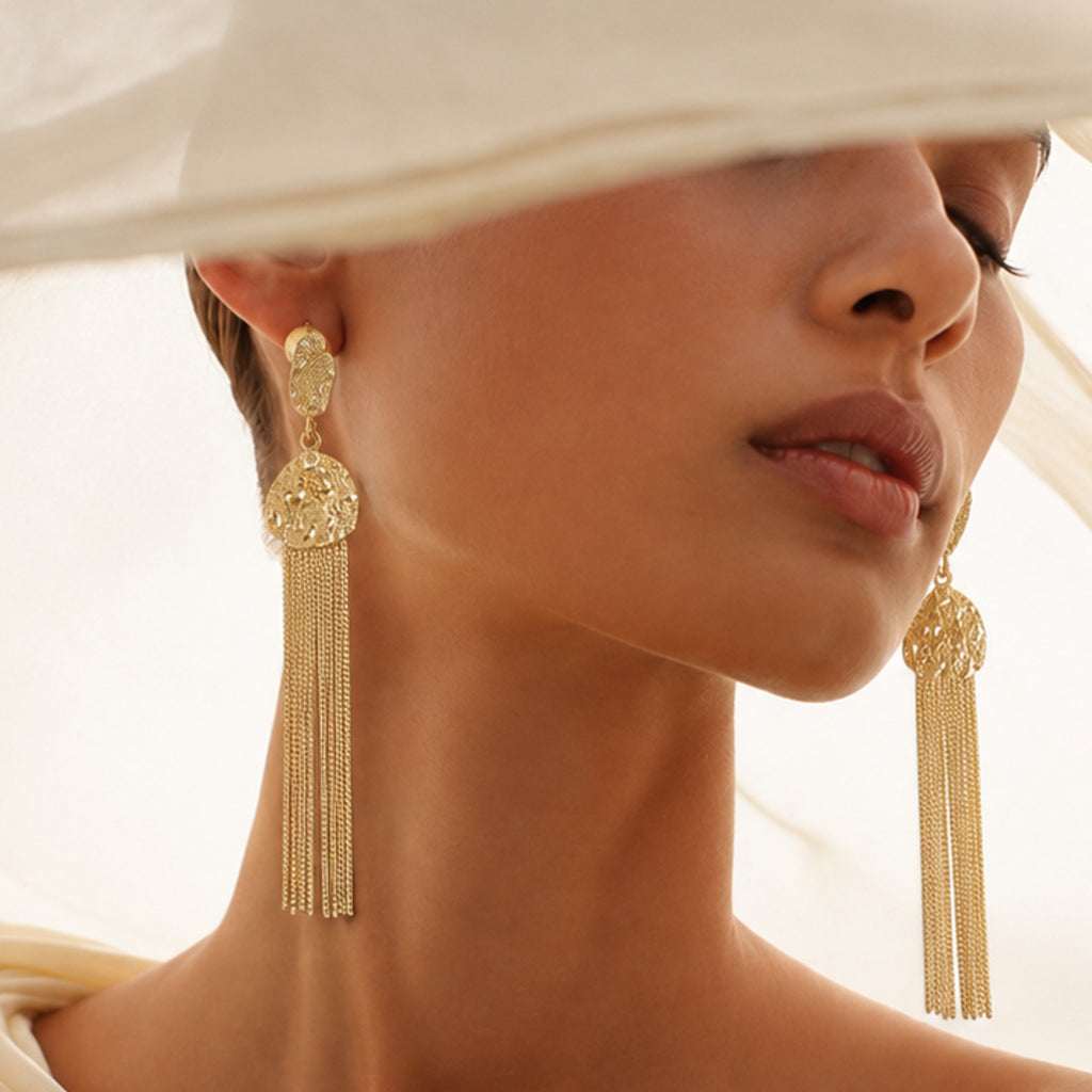 18 Kt Gold Plated Gold dangler earring