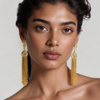 18 Kt Gold Plated Gold dangler earring