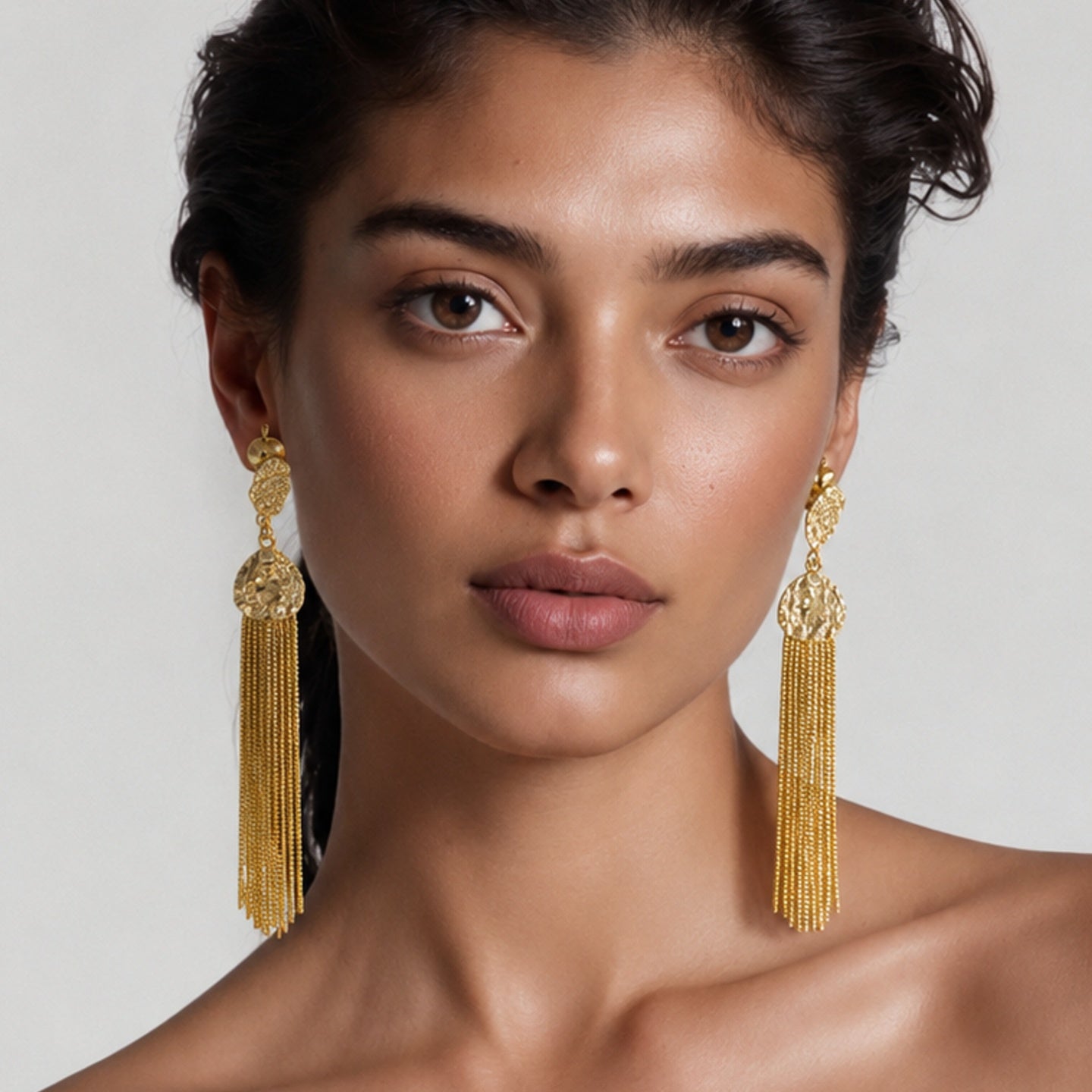 18 Kt Gold Plated Gold dangler earring