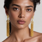 18 Kt Gold Plated Gold dangler earring