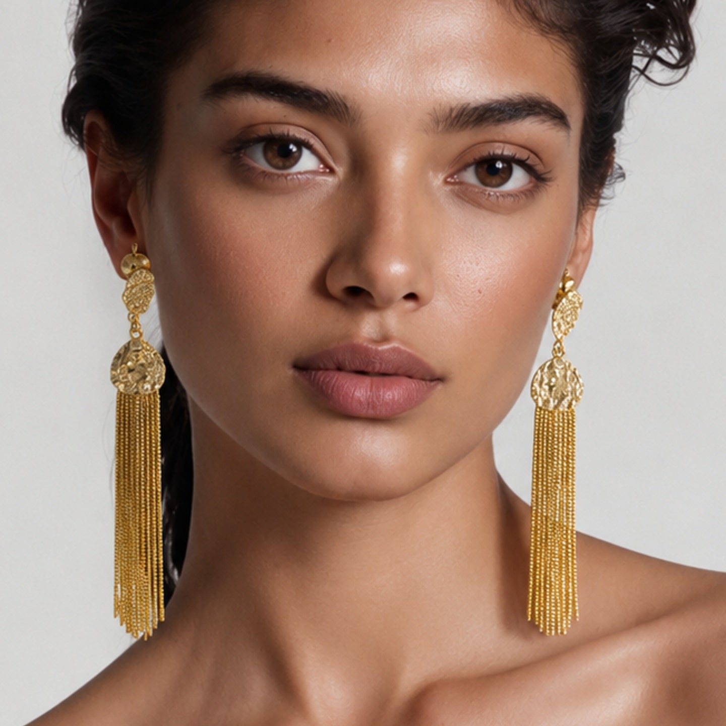 18 Kt Gold Plated Gold dangler earring