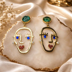 Abstract Face Drop Earrings | Stainless Steel Anti Tarnish Statement Earrings