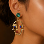 Abstract Face Drop Earrings | Stainless Steel Anti Tarnish Statement Earrings