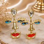 Abstract Face Statement Earrings | Stainless Steel Anti Tarnish Artistic Earrings for Women