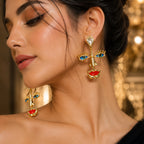 Abstract Face Statement Earrings | Stainless Steel Anti Tarnish Artistic Earrings for Women