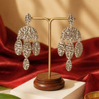 Textured Gold Chandelier Earrings | Stainless Steel Anti Tarnish Statement Earrings