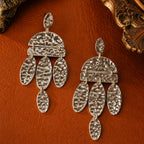 Textured Gold Chandelier Earrings | Stainless Steel Anti Tarnish Statement Earrings