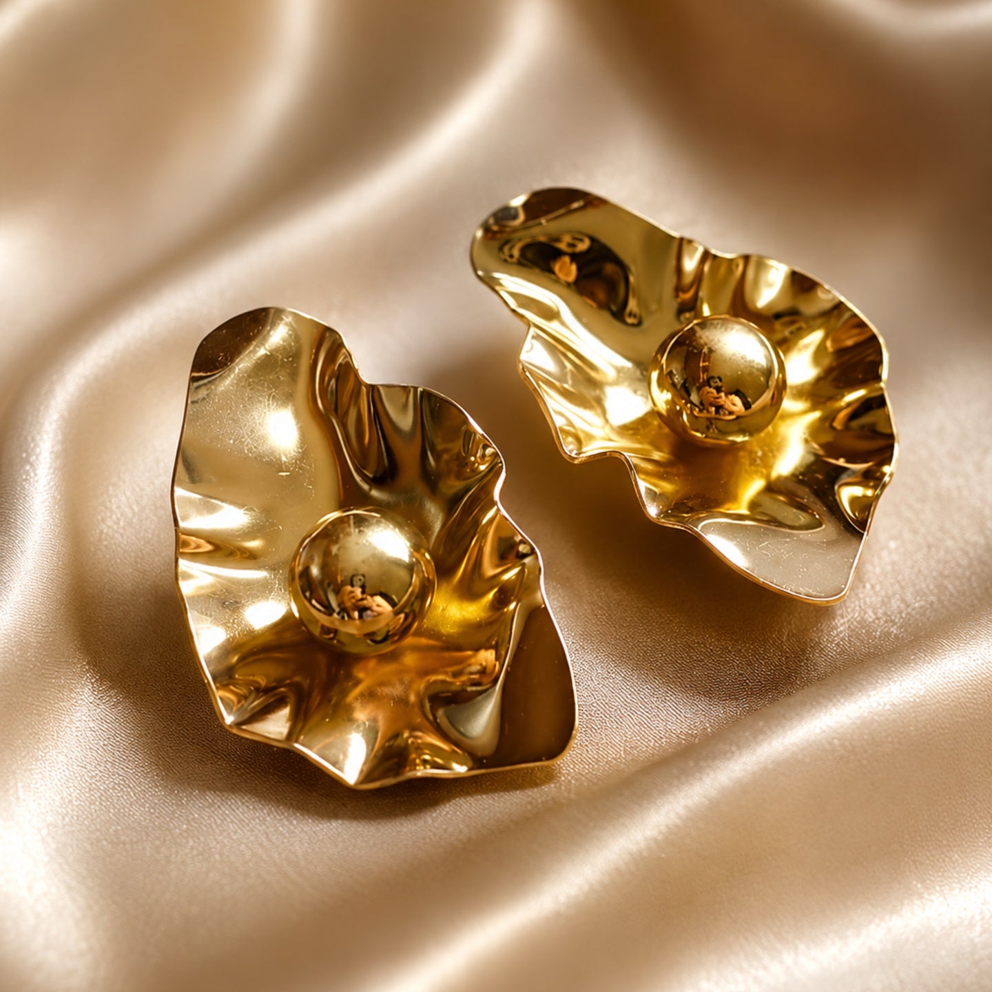 Abstract Gold Statement Earrings | Stainless Steel Anti Tarnish Earrings for Women